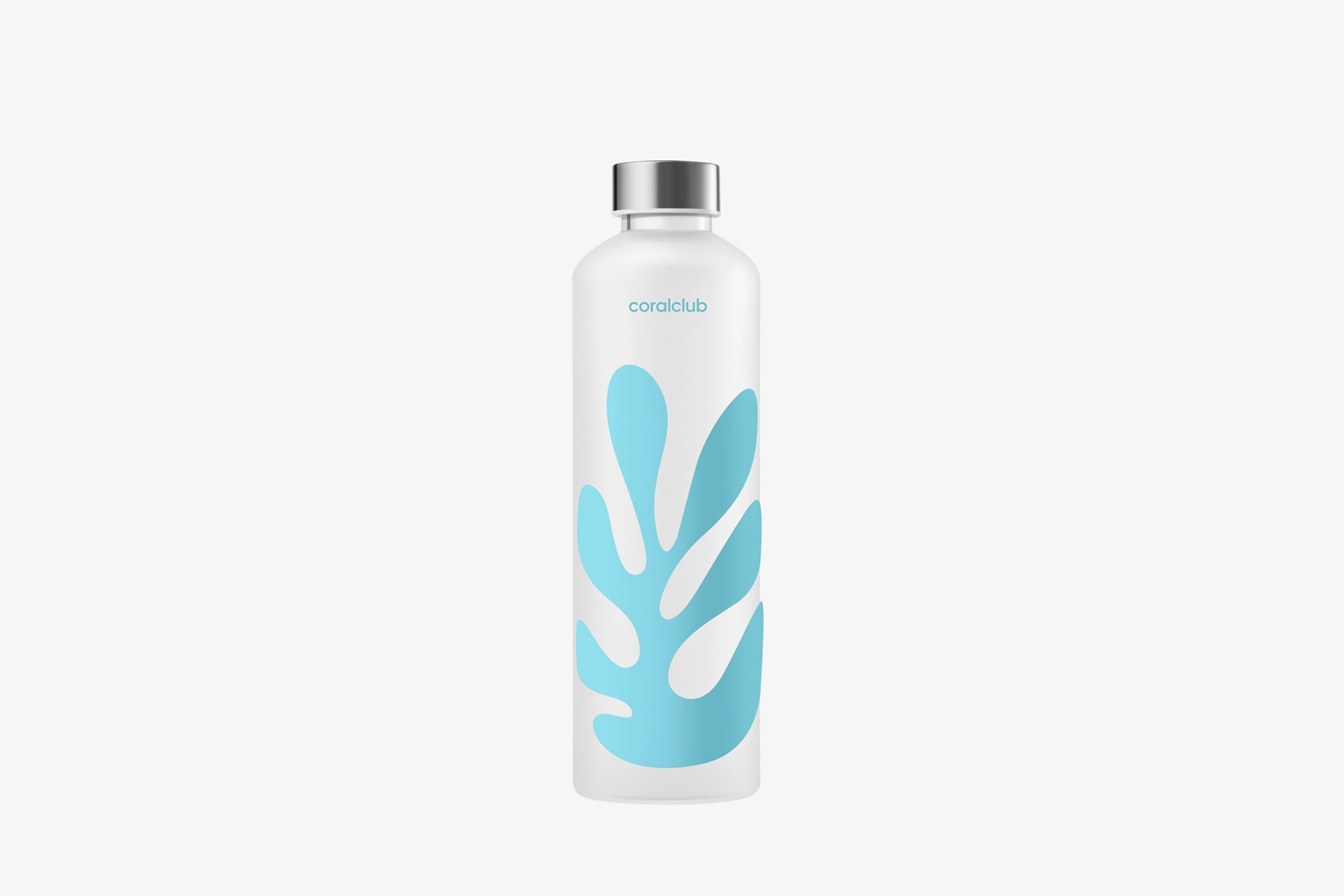 Botella de vidrio "ClearWater" con funda, azul