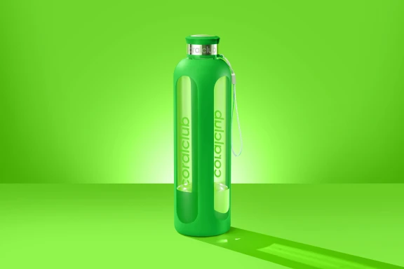 Botella de vidrio "ClearWater", verde